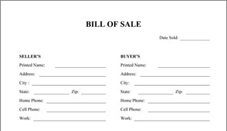 boat bill of sale template