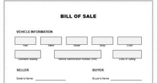 Bill of Sale Template for Car
