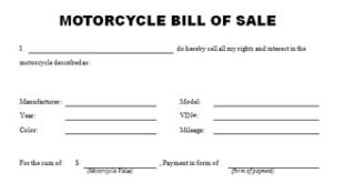 Motorcycle Bill Of Sale
