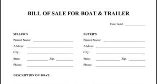 Boat Trailer Bill Of Sale