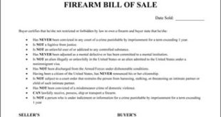 Firearm Bill Of Sale