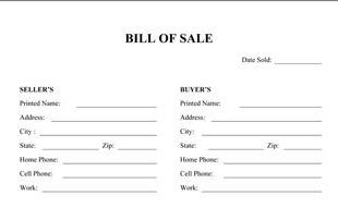 General Bill Of Sale